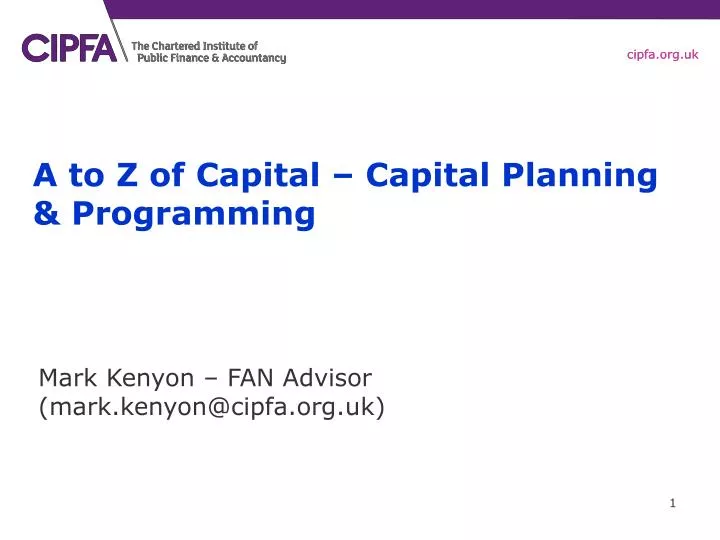 a to z of capital capital planning programming