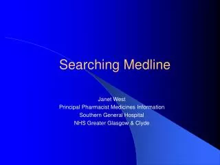 Searching Medline