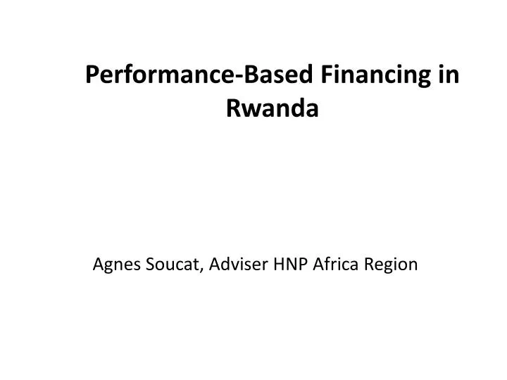 performance based financing in rwanda