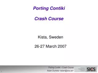 Porting Contiki Crash Course