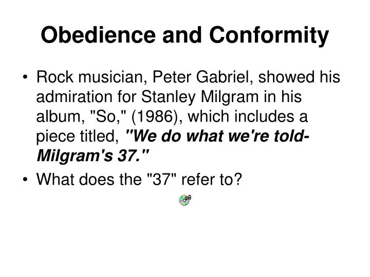 obedience and conformity