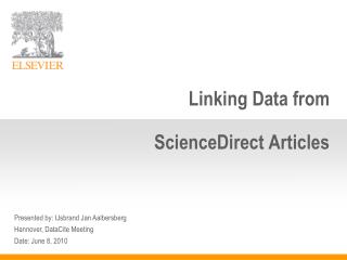 Linking Data from ScienceDirect Articles