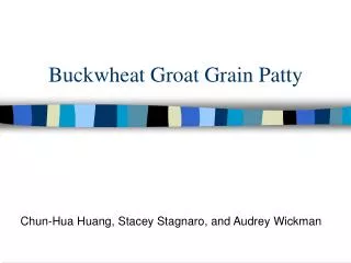 Buckwheat Groat Grain Patty