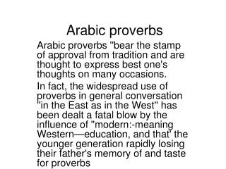 Arabic proverbs