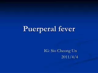 Puerperal fever