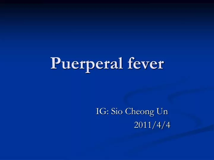 puerperal fever