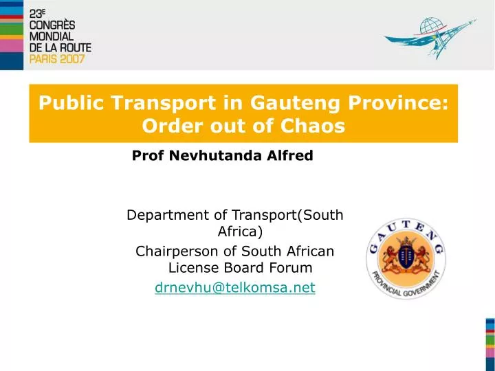 public transport in gauteng province order out of chaos