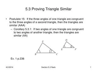 5.3 Proving Triangle Similar