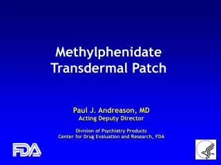 Methylphenidate Transdermal Patch