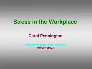 Stress in the Workplace