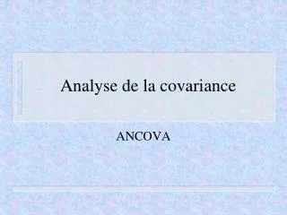 Analyse de la covariance