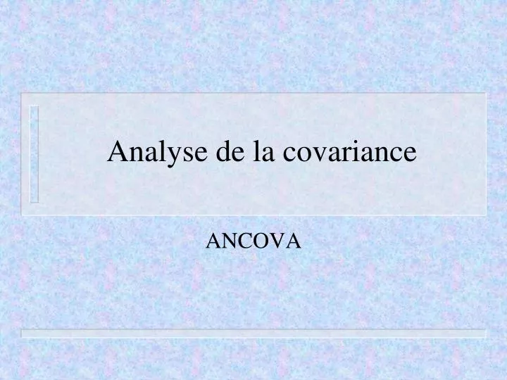analyse de la covariance