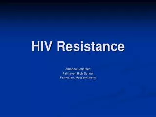 HIV Resistance