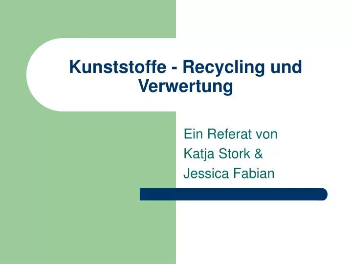 kunststoffe recycling und verwertung