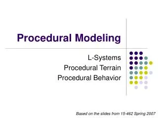 Procedural Modeling