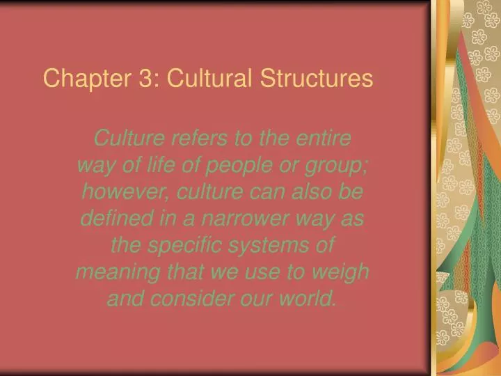 chapter 3 cultural structures