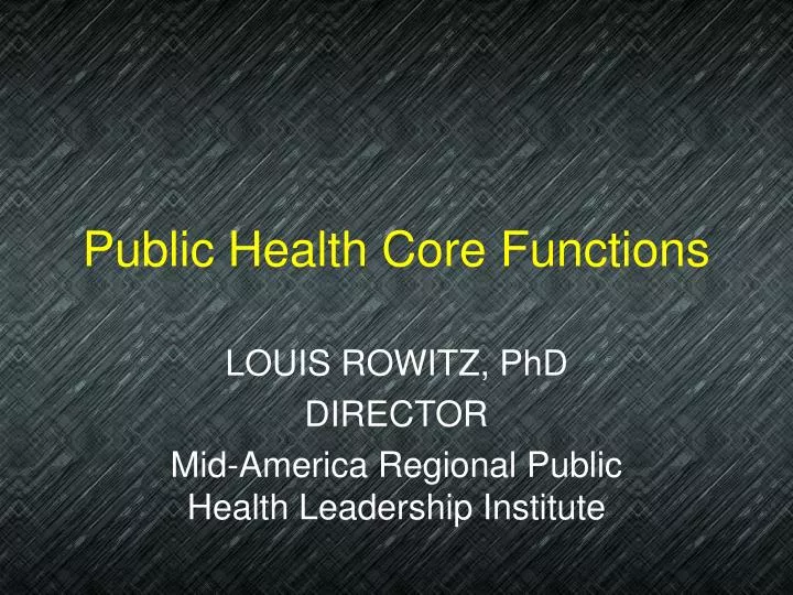 public health core functions