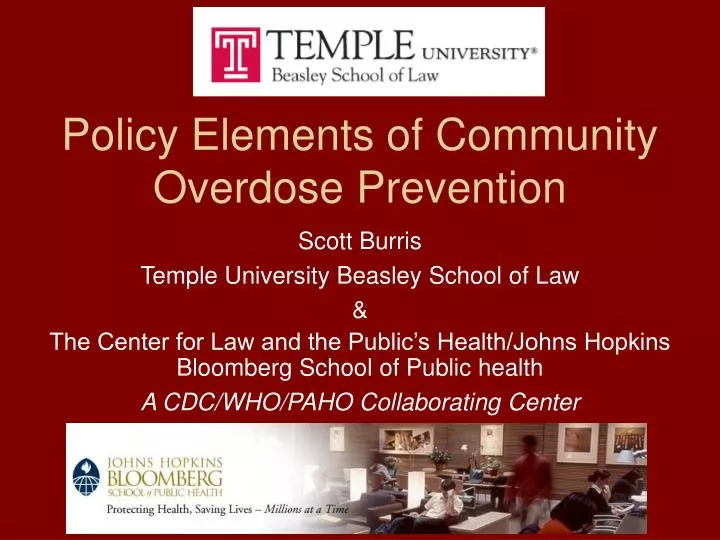 policy elements of community overdose prevention
