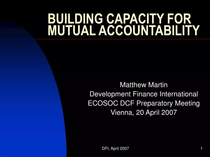 building capacity for mutual accountability