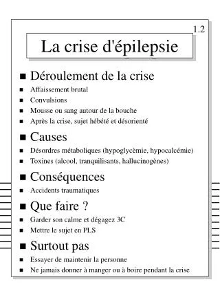 la crise d pilepsie