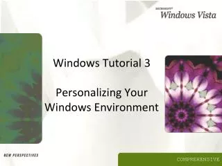 Windows Tutorial 3 Personalizing Your Windows Environment