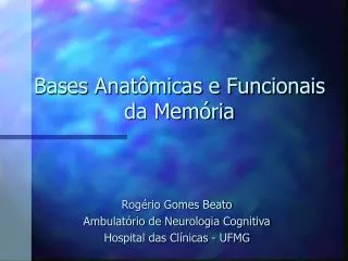 bases anat micas e funcionais da mem ria