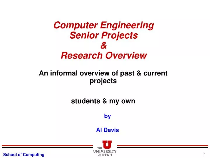 computer engineering senior projects research overview
