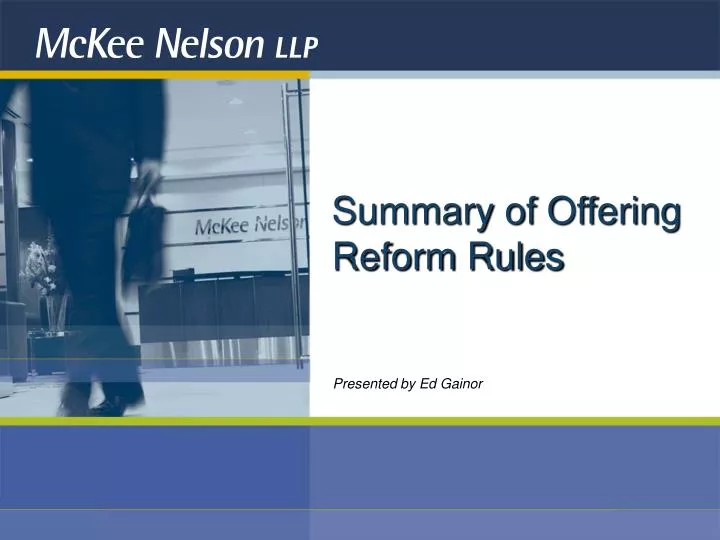 summary of offering reform rules