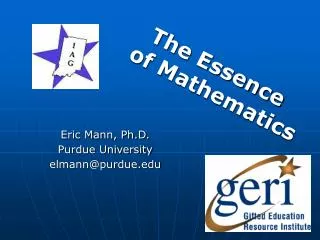 Eric Mann, Ph.D. Purdue University elmann@purdue.edu