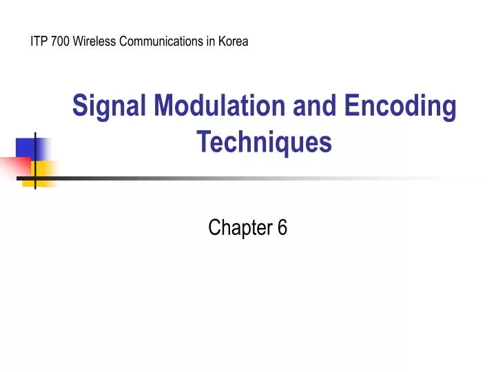 signal modulation and encoding techniques