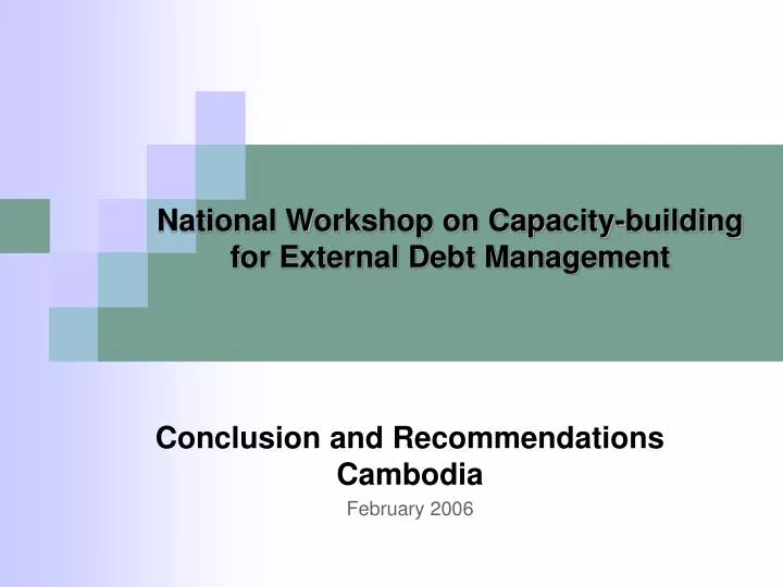 national workshop on capacity building for external debt management