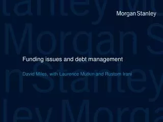 Funding issues and debt management