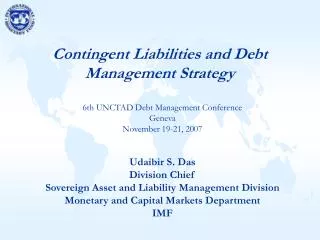 Contingent Liabilities and Debt Management Strategy