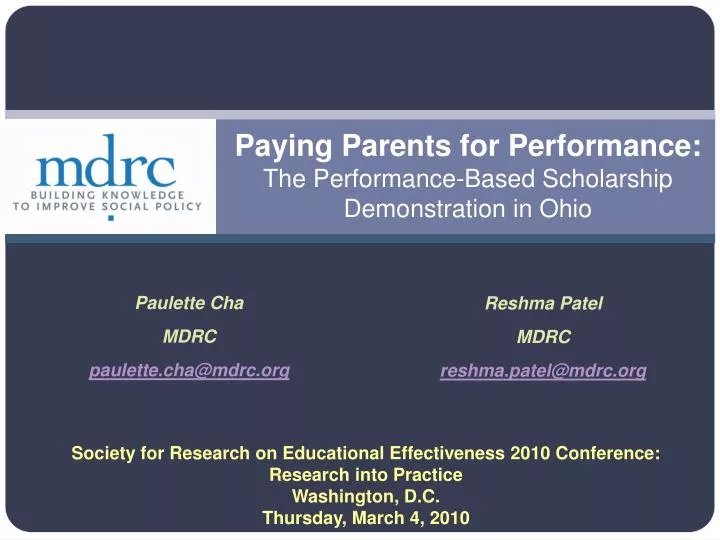 paying parents for performance the performance based scholarship demonstration in ohio
