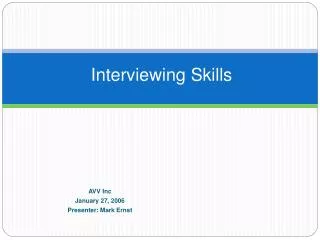 Interviewing Skills