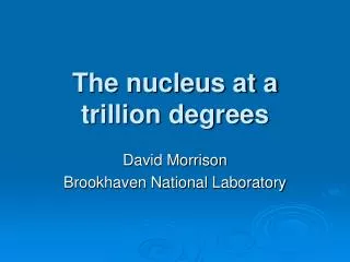 The nucleus at a trillion degrees