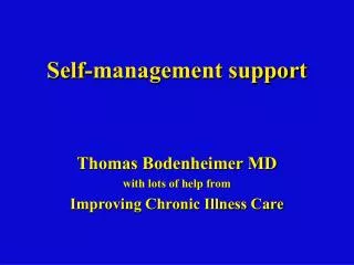 Self-management support