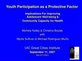 Youth Participation as a Protective Factor