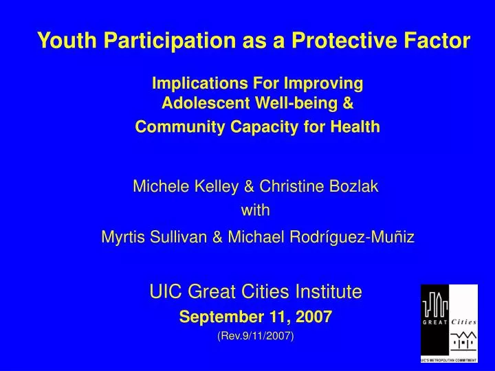 youth participation as a protective factor