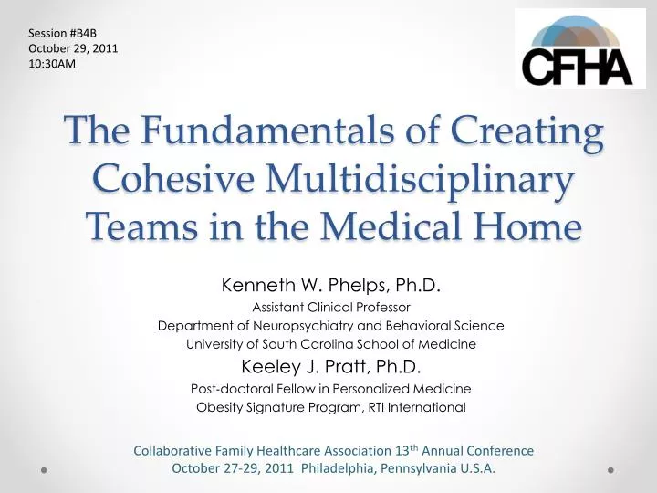 the fundamentals of creating cohesive multidisciplinary teams in the medical home