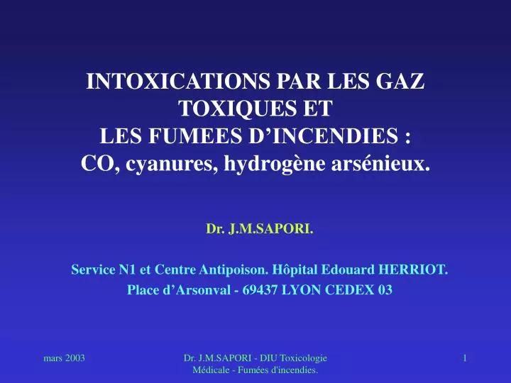 intoxications par les gaz toxiques et les fumees d incendies co cyanures hydrog ne ars nieux