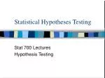 Statistical Hypotheses Testing - slide 1