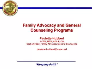 Family Advocacy and General Counseling Programs