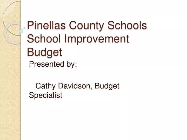 pinellas county schools school improvement budget