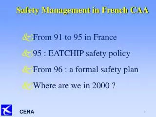 Safety Management in French CAA
