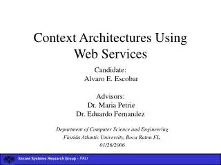 Context Architectures Using Web Services