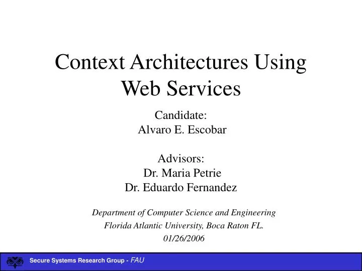 context architectures using web services