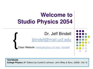 Welcome to Studio Physics 2054