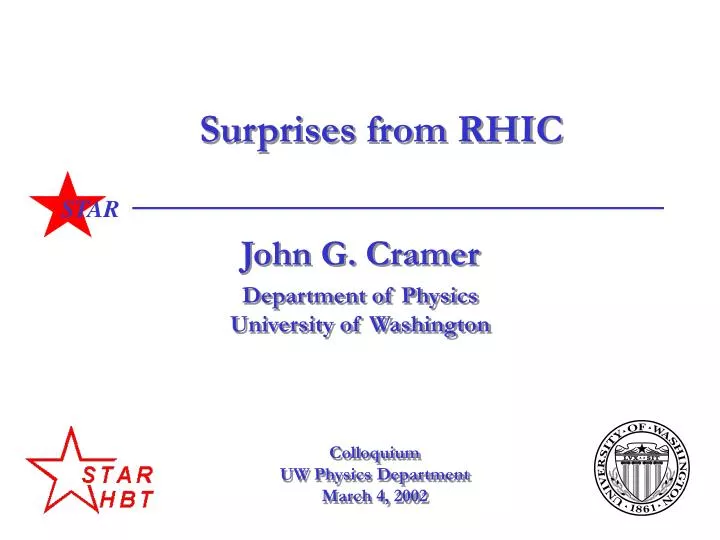 surprises from rhic