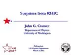 Surprises from RHIC - slide 1